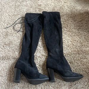 Over the knee suede boots